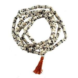 Tibetan Yak Bone 108 Beads Skull Mala Prayer Beads Necklace, Skull 
