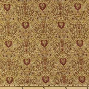  56 Wide Jacobean Tapestry Antique Gold Fabric By The 