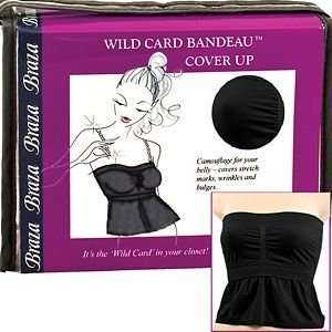  Braza Wild Card Bandeau Midriff Cover Up, Black, Small, 1 