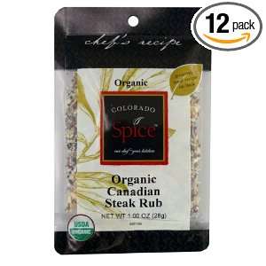 Colorado Spice Organic Canadian Steak Rub, 1 Ounce Pouch (Pack of 12 