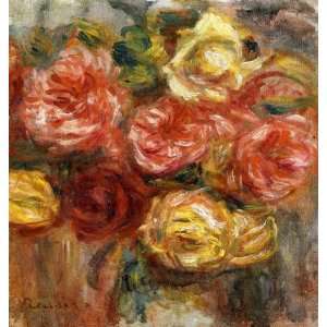  Oil Painting Bouquet of Roses in a Vase Pierre Auguste 