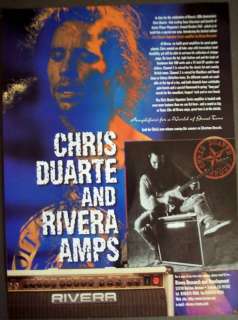 1997 Texas bluesman Chris Duarte RIVERA AMPS vintage ad  