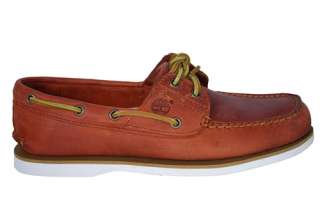   Mens Shoes Classic 2 Eye Orange Nubuck Leather Boat Shoes 29597  