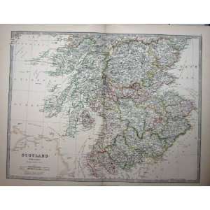   MAP 1888 SCOTLAND ARRAN MULL PERTH FIRTH FORTH LANARK