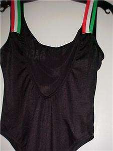 Black Italian Designer Workout Body Suit Choose Size  