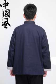   chun kung fu jacket dark blue tai chi suits uniform bruce lee  