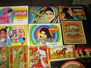 India 50 Diff Vintage Trade Textile Label Multi colour  