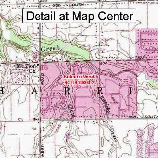   Topographic Quadrangle Map   Kokomo West, Indiana (Folded/Waterproof