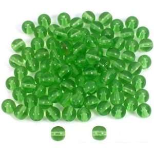  100 Green Round Druk Czech Glass Beads Beading Part 6mm 
