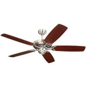   Inch 5 Blade Ceiling Fan with Motor and Mahogany Blades, Brushed Steel
