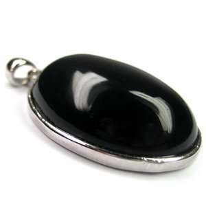  Obsidian Pendant for Men (with silver necklace 