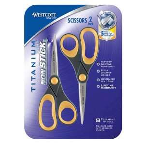  Westcott Titanium Bonded Non Stick Scissors, 2/Pack, 8 