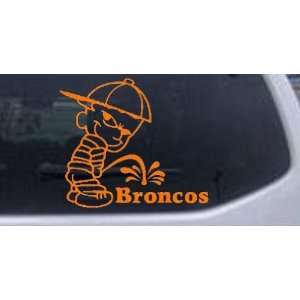 Pee On Broncos Car Window Wall Laptop Decal Sticker    Orange 6in X 6 