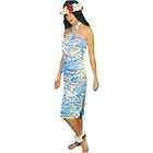 Womens Hawaiian Lady Blue Fancy Dress Costume   M  