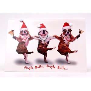  Jolly Holiday Dog Series   Dancing Bull Dogs   18 Cards 