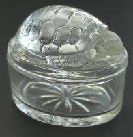 OLD FRENCH NICE CRYSTAL GLASS BOX TURTLE TORTOISE x  