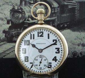   Hamilton 992 Railroad Pocket Watch Boxcar Dial Circa 1934   SERVICED