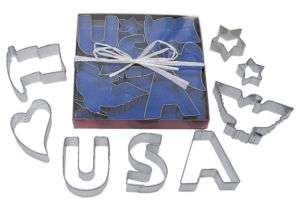 USA Patriot 8 Piece Cookie Cutter Set Gift Boxed  