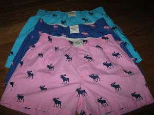 NWT Abercrombie & Fitch Mens Moose Boxer Shorts S,M,XL  