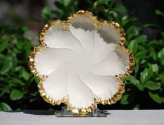   Gold Trimmed Decorative Mint Nut Dish Bowl Scalloped Edges  