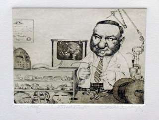 Charles BRAGG Orthodonist AP Etching on Paper RARE ART  