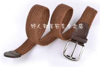 One piece Fashion men braided woven stretch belt #4977  