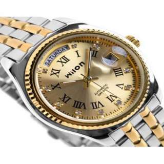 NEW Water Resistant Mens Crystal Date Day Skeleton Automatic 