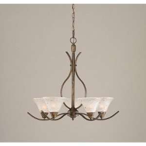  Swoop 5 Light Chandelier with Frosted Crystal Glass Shade 