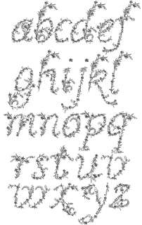   Whitework Lower Case Letters Machine Embroidery Font   all symbols