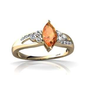   Yellow Gold Marquise Fire Opal Antique Style Ring Size 6.5 Jewelry