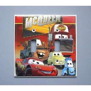   Cars Lightening McQueen Mater Group DOUBLE Switch Plate Switchplate #3