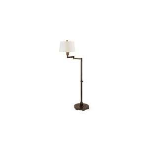 Chart House Chunky Swing Arm Floor Lamp in Bronze with Linen Shade by 
