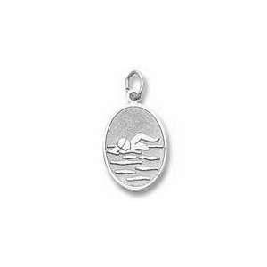  Swimmer Charm   Sterling Silver Jewelry
