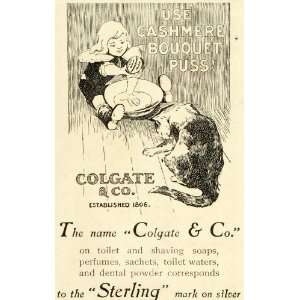  1899 Ad Colgate Cashmere Bouquet Soap Cat Toiletries 
