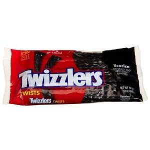 Twizzlers Licorice Twists, Black, 1 lb Bags, 6 ct (Quantity of 3)