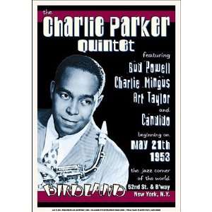   Charlie Parker Quintet Jazz POSTER Birdland Mingus NYC