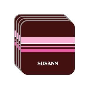 Personal Name Gift   SUSANN Set of 4 Mini Mousepad Coasters (pink 