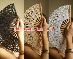 Bridal Lace Fan Wedding Outside Photography Crafts H123  