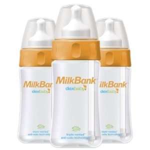  MilkBank Vented Feeding Bottles 8 oz. 3 Pack Baby