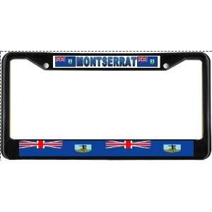 Montserrat Flag Black License Plate Frame Metal Holder 