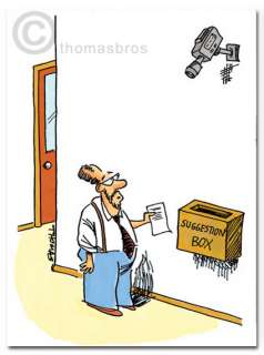 OFFICE SUGGESTION BOX   Funny Orig Cartoon Art by THOMAS BROS Humor 