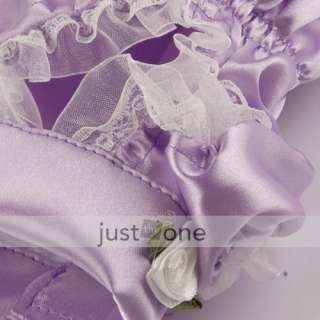 Dog Pet Wedding Dress Clothes Apparel Princess Purple S  