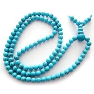   108 Howlite Turquoise Beads Tibetan Buddhist Prayer Japa Mala Jewelry