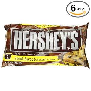 Hersheys Baking Pieces, Semi Sweet Chocolate Chips, 12 Ounce Bags 
