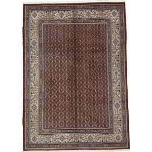  80 x 114 Rust Red Persian Hand Knotted Wool Mood Rug 