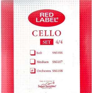 Super Sensitive Cello Set Red Label 4/4 Size Orchestra, SS610 4/4O