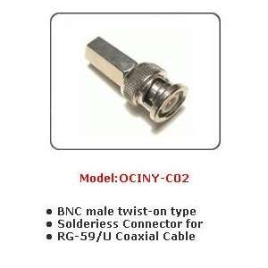 New BNC Connectors C02 BNC Male Twist On Type Solderiess Connector For 