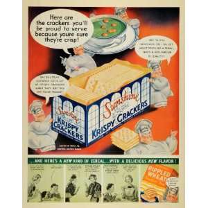 1936 Ad Loose Wiles Sunshine Krispy Crackers Bobby Bill   Original 