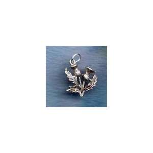  Scottish Thistle Cluster Charm Sterling Celtic Jewelry 