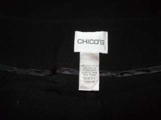 CHICOS Black Stretch Pants 2 1/2 Waistband SZ 2.5 Reg M/L  